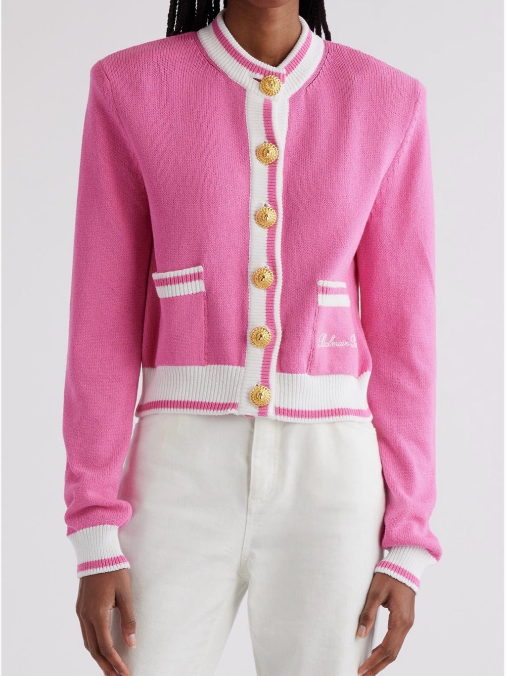 Brand New Balmain Embroidered Signature Cardigan